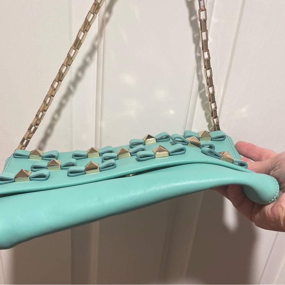 Chic Kate Spade, New York Turquoise Studded Chain Bag - Picture 6 of 8
